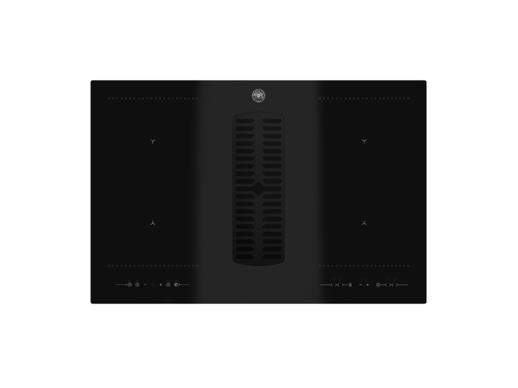 Built-in induction cooktop Bertazzoni with integrated hood, 78 cm, Black