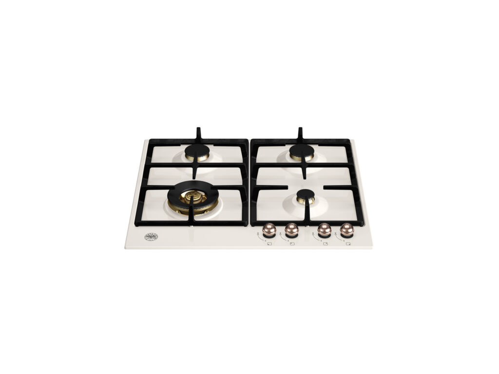 Bertazzoni Heritage 60 cm Gas Cooktop with Wok Burner, Black Enamel, Ivory / Copper