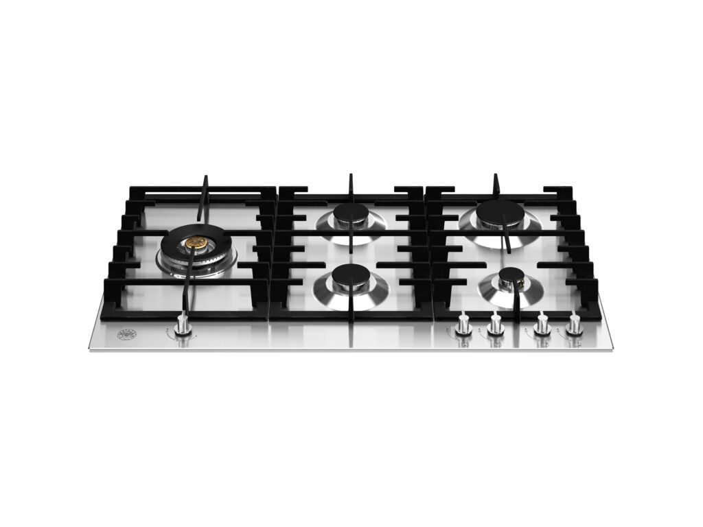Built-in gas cooktop Bertazzoni, side dual wok burner, 90 cm, stainless steel