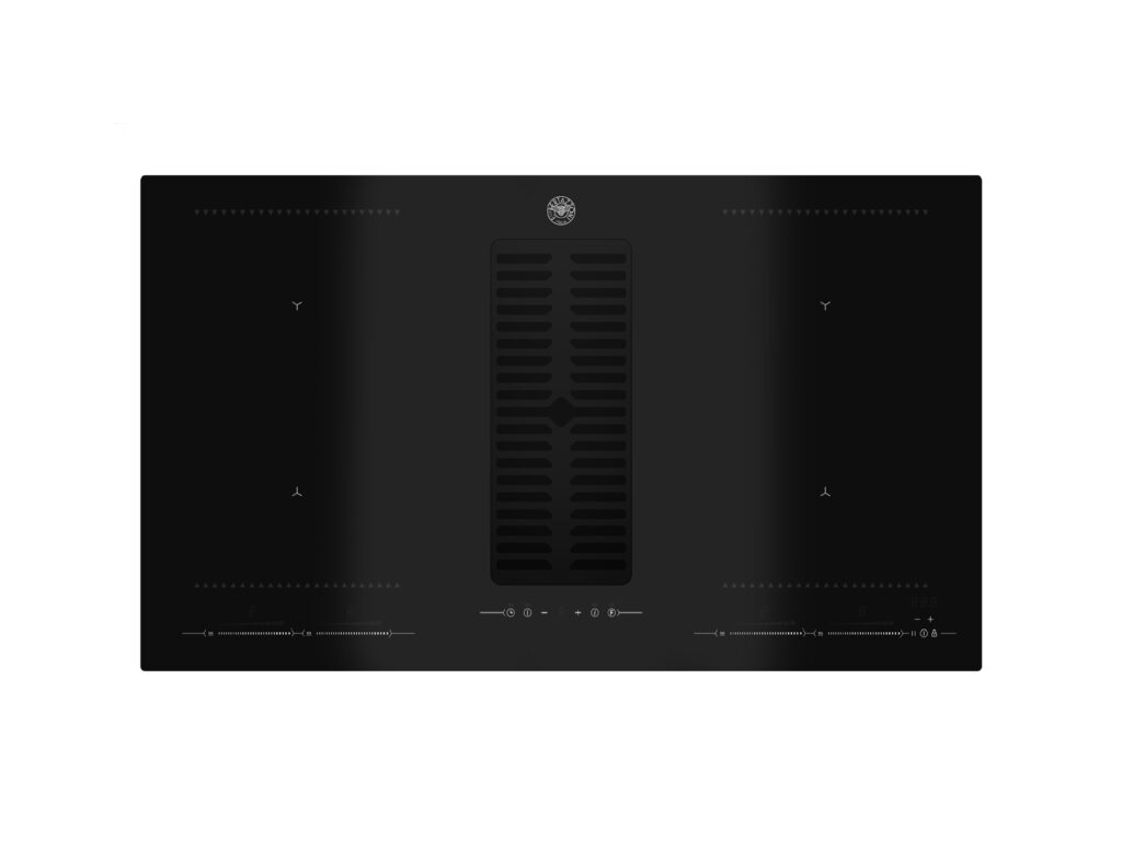 Built-in induction cooktop Bertazzoni with integrated hood, 90 cm, Black