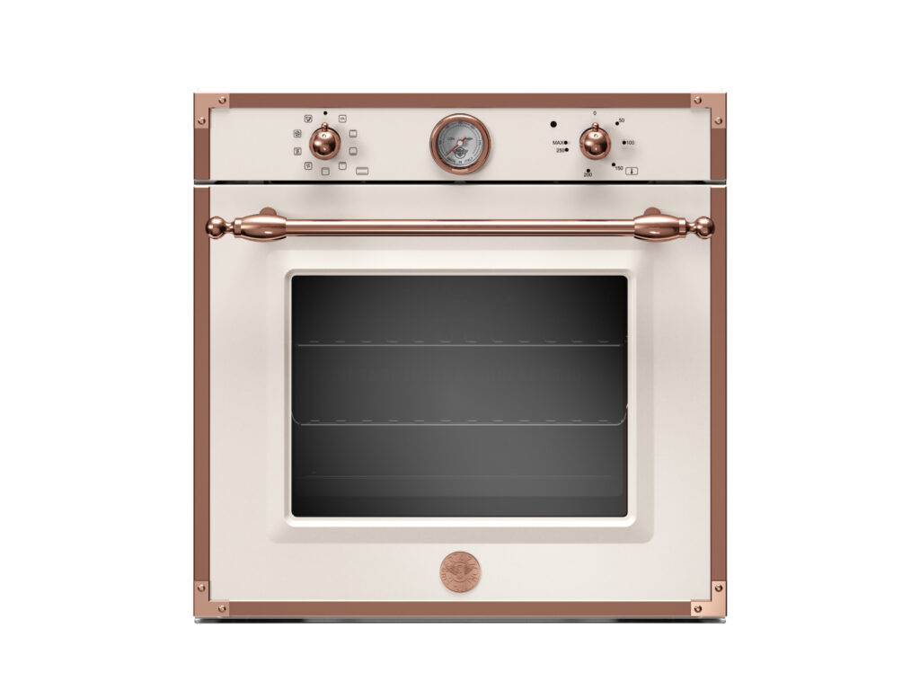Built-in Electric Oven Bertazzoni Heritage 60 cm, 9 functions, with thermometer, Ivory / Copper