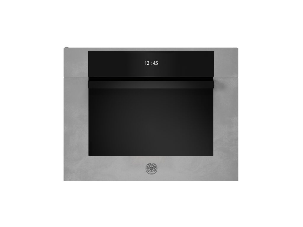 Compact Steam Oven Bertazzoni Modern 60x45 cm with TFT Display, Zinc