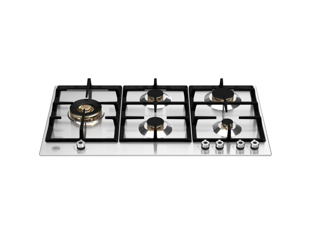 Gas Cooktop Bertazzoni Professional 90 cm with Side Double Wok Burner, Stainless Steel