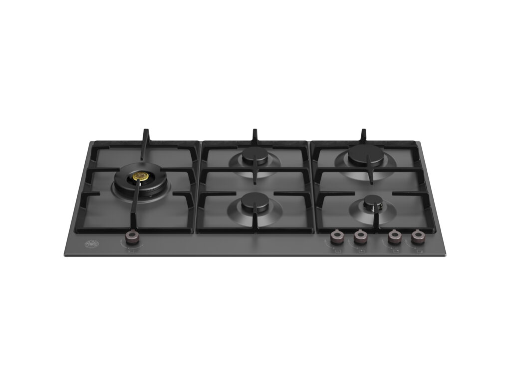 Gas Cooktop Bertazzoni Professional 90 cm with Side Double Wok Burner, Stainless Steel, Matte Black
