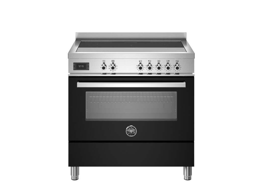 Bertazzoni Professional 90 cm induction hob with electric oven, Glossy Black
