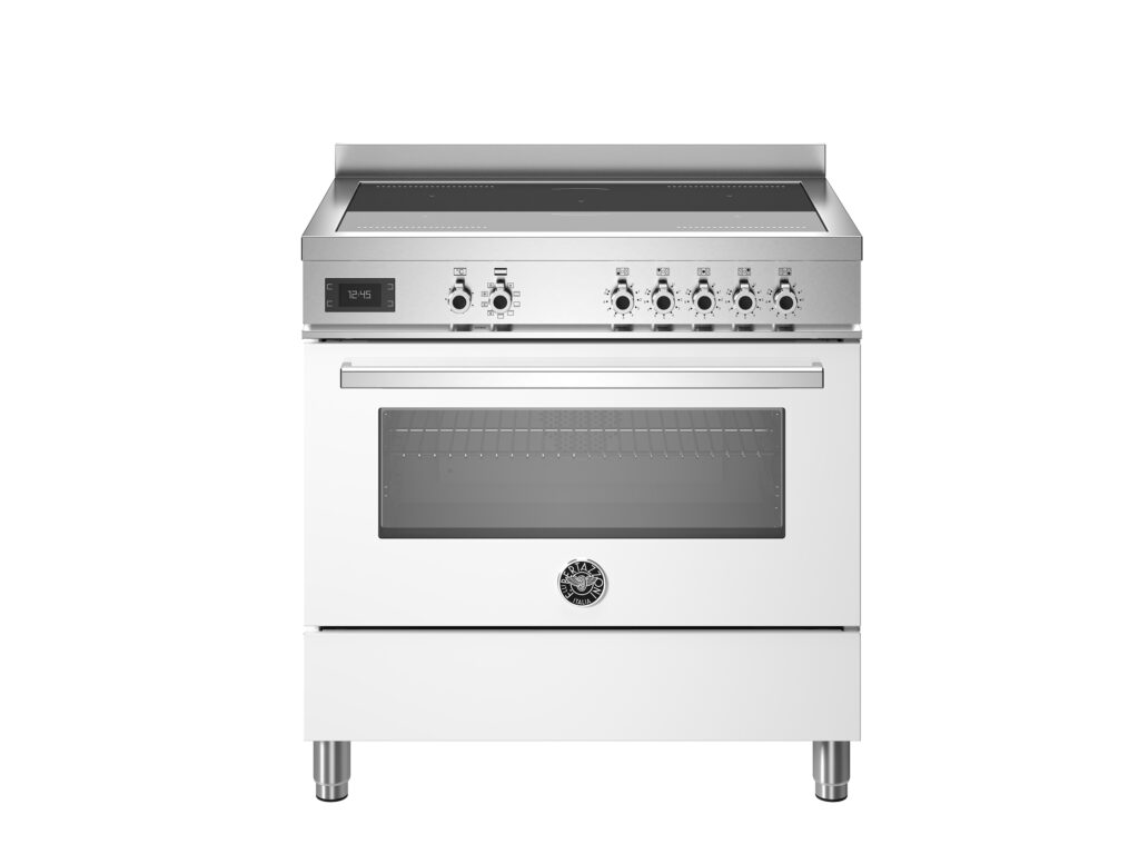 Bertazzoni Professional 90 cm Induction Range with Electric Oven, Glossy White