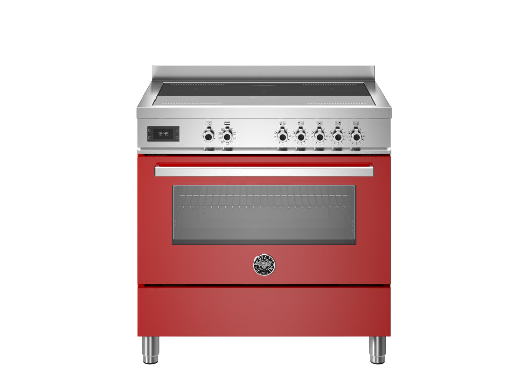 Bertazzoni Professional 90 cm induction hob with electric oven, Glossy Red