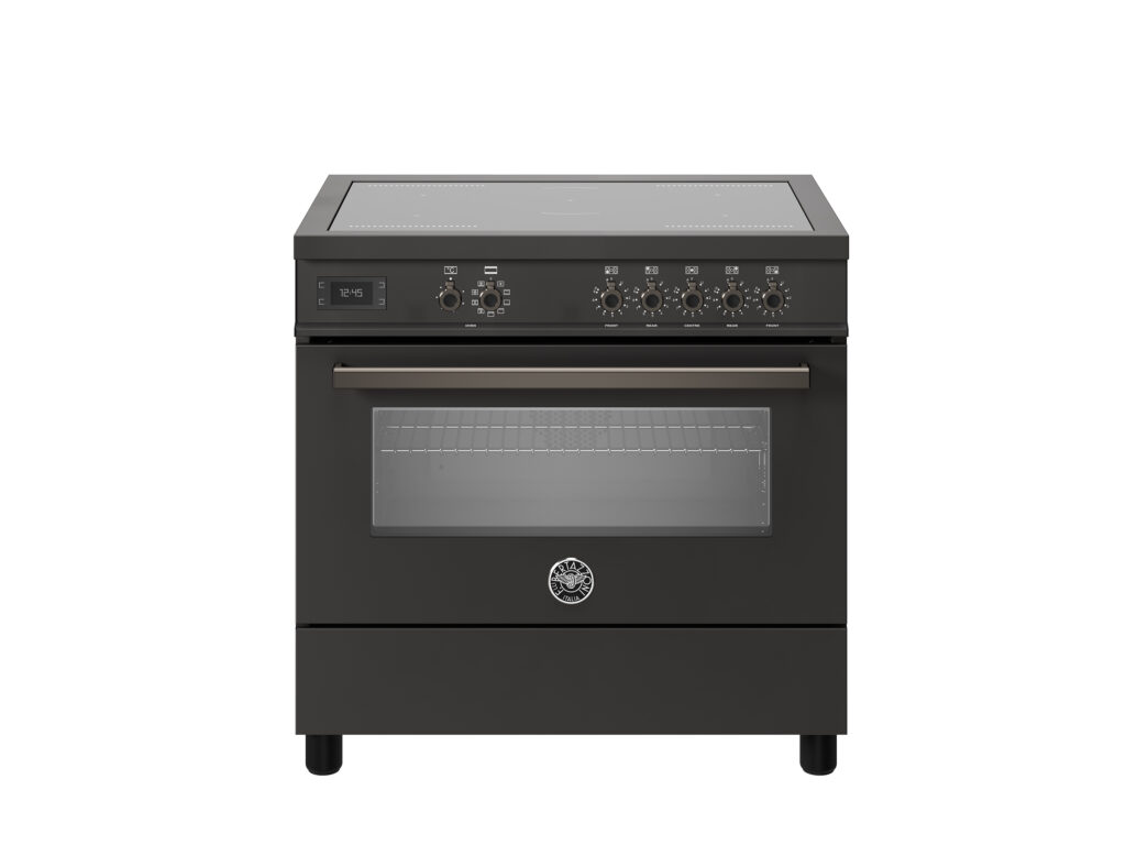 Bertazzoni Professional 90 cm Induction Range with Electric Oven, Carbonio