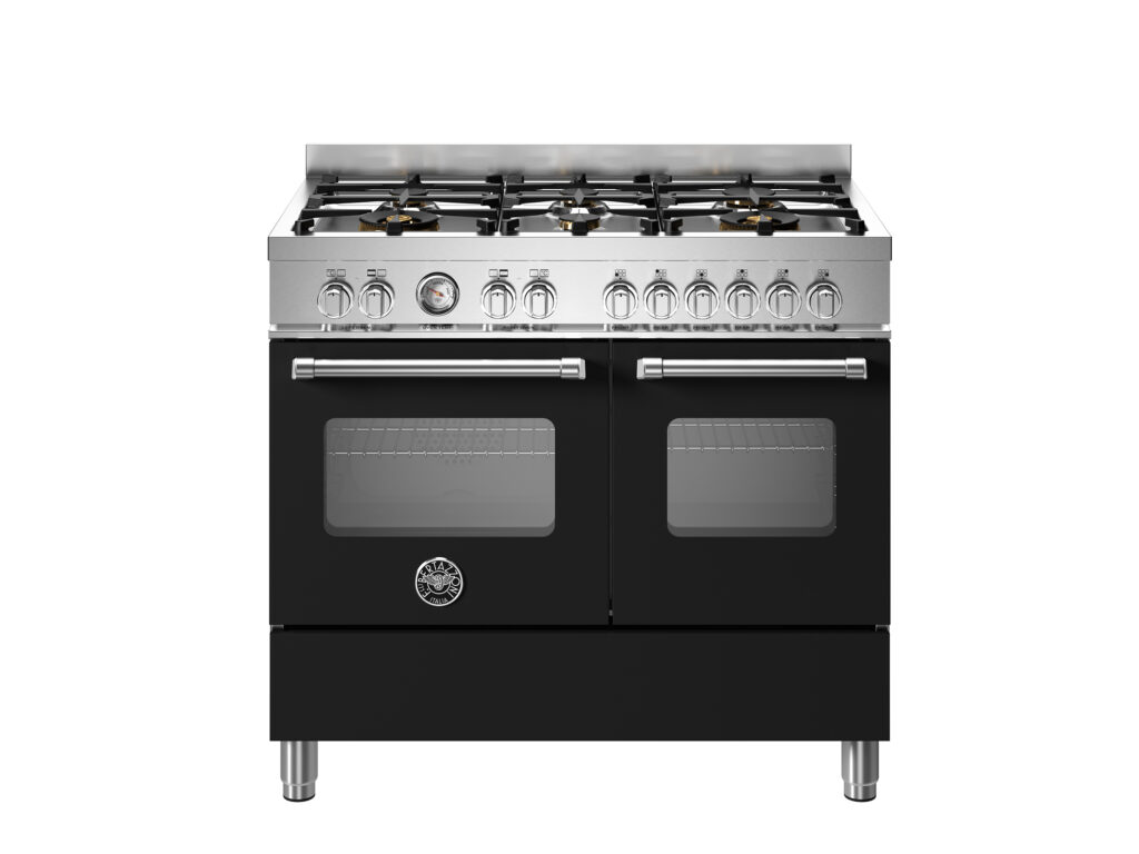Bertazzoni Master 100 cm Range with 6 Gas Burners and Two Electric Ovens, Matte Black
