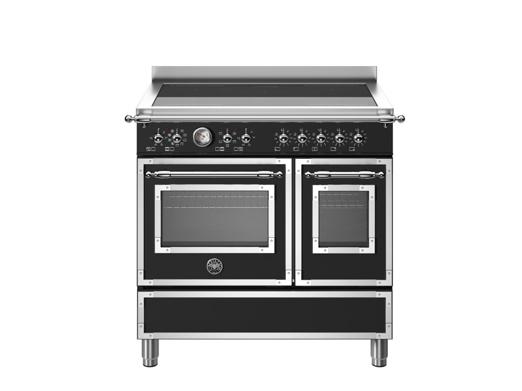 Bertazzoni Heritage 90 cm Electric Double Oven with Induction Cooktop, Black