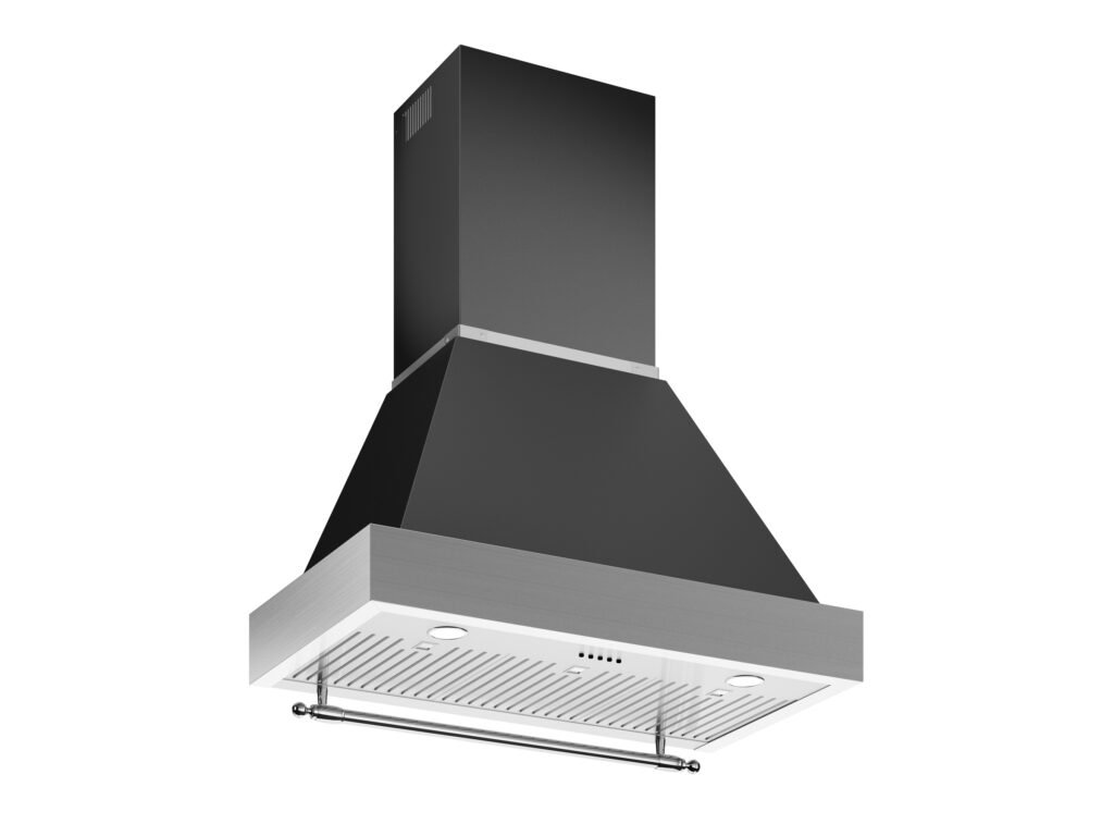 Wall-mounted Bertazzoni Hood 90 cm, stainless steel, 1 motor, Matte Black