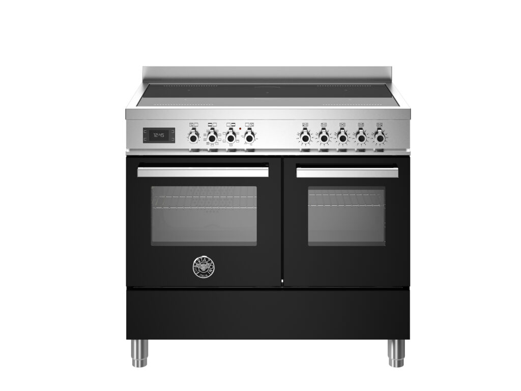 Bertazzoni Professional 100 cm Range with Induction Cooktop and Two Electric Ovens, Black