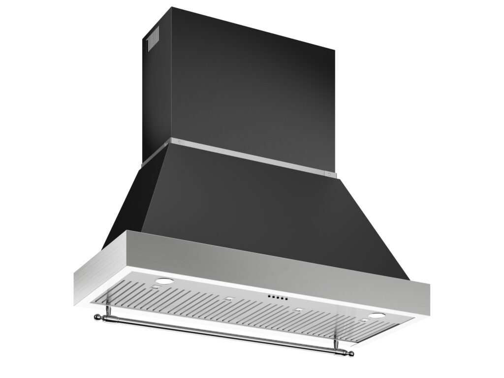 Bertazzoni Heritage 120 cm Wall-Mounted Hood, 1 Motor, Matte Black