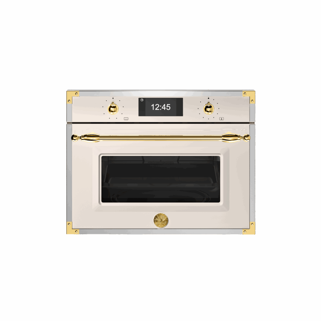 Built-in combined oven with microwave, 45 cm height, Heritage, ivory/gold