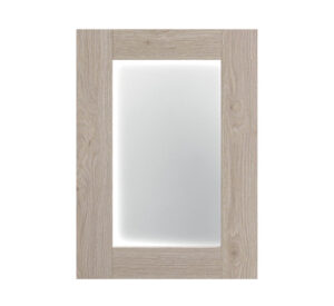 Door: solid oak frame with matt glass slate